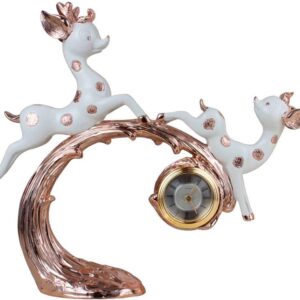 Feng Shui Ornaments Modern Wedding Gift Light Luxury Creative Home Deer Statue Decoration Deer Clock Furnishing Wine Cabinet bar Living Room TV Cabinet furnishings Creative Figurine Sculptures