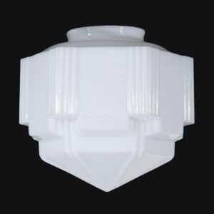 B&P Lamp® 4″ Fit Opal Art Deco Pendant Shade, 8″ Tall